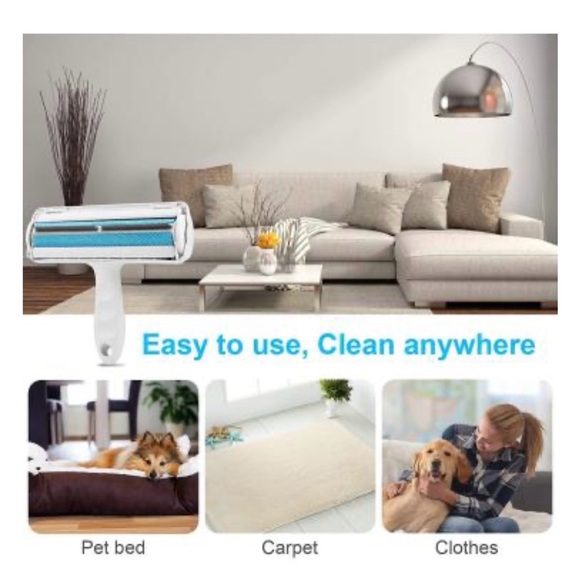 Pet Hair Roller, Reusable, Self Clean, Eco-Friendly, Carpet, Furniture, Auto Red - Picture 7 of 8